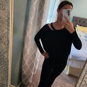 Express One Eleven Ripped Neck Sweater